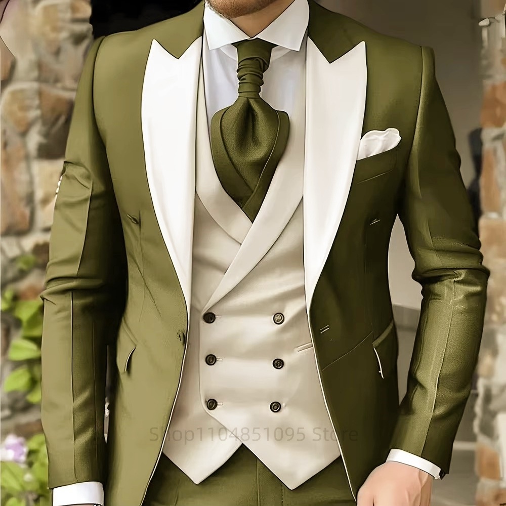 Men Formal Wear For Dinner - بدلات رجالية أنيقة بياقة مدببة وسترة