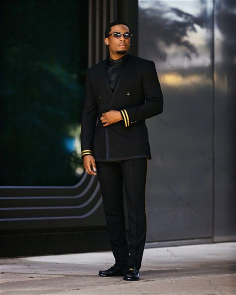 Formal Wear For Men Yellow - أسود الرجال البدلة مجموعة 2 قطعة