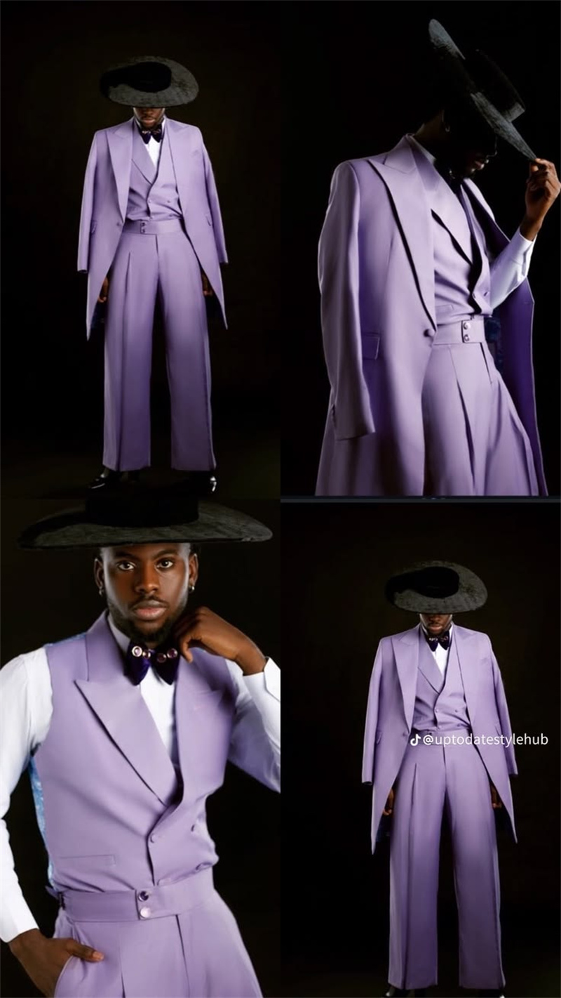 Men Formal Wear Purple - طقم بدلة رجالي أرجواني من 3