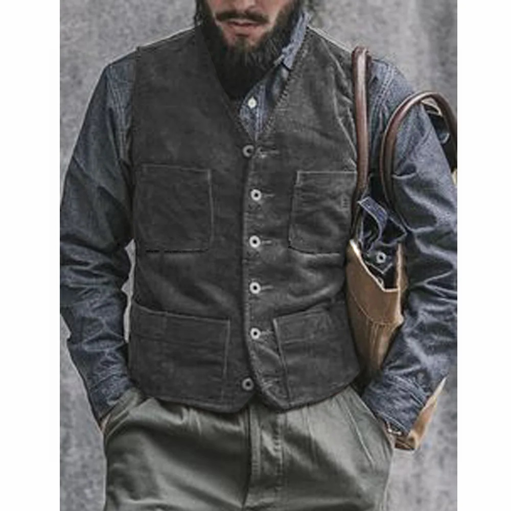 Men'S Gothic Formal Wear - صدرية رجالية من قماش الكوردروي للرجال،