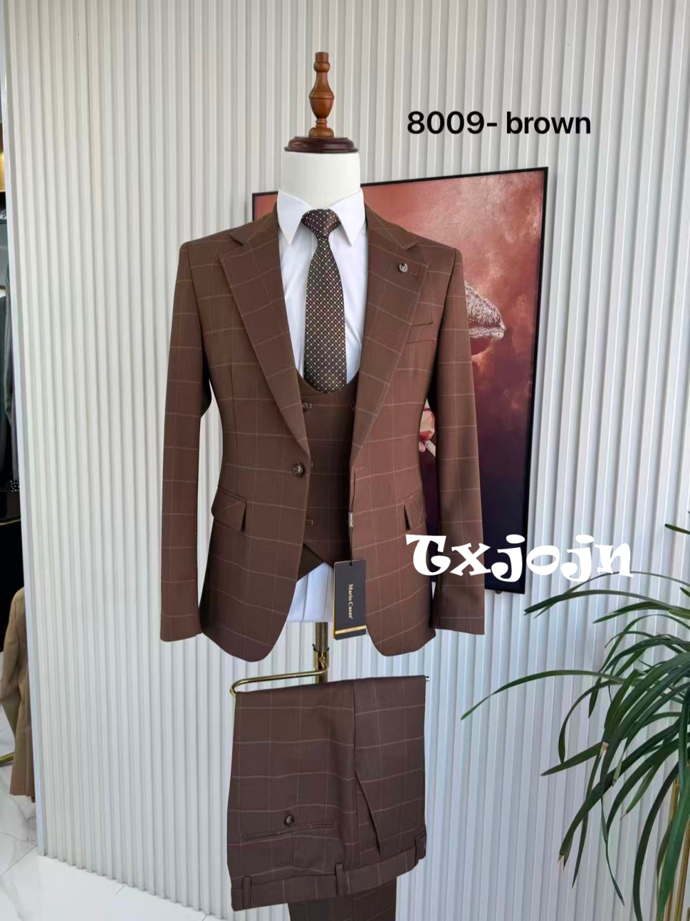 Men Formal Wear Office - بدلة رجالية مخططة من 3 قطع