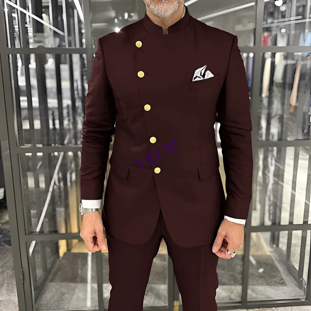 Men'S Formal Wear In Wedding - بدلة رجالية مخصصة للعرسان من قطعتين،