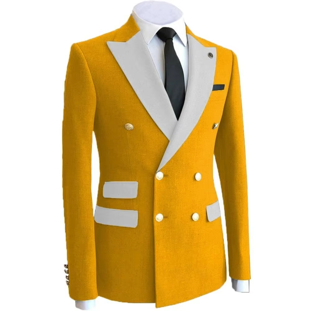 Formal Wear For Men Yellow - بدلة رجالية صفراء رسمية للحفلات والزفاف،