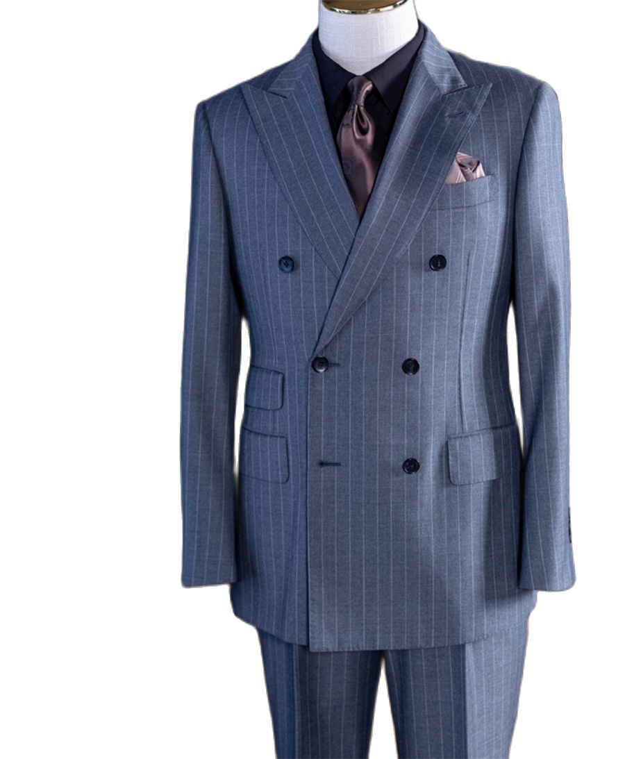 Men'S Formal Wear In Wedding - بدلة رجالية كلاسيكية مخططة باللون الرمادي