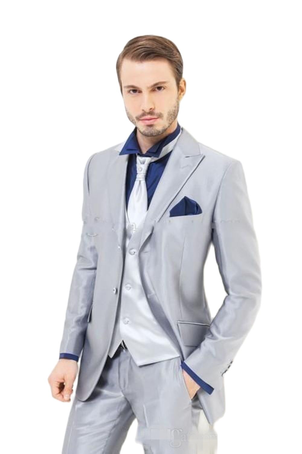 العرف الفضة لامعة الساتان الرج - مراجعة Men Formal Wear For Dinner وسعره