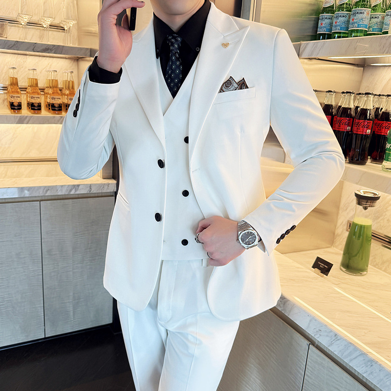بدلات رجالية بيضاء من 3 قطع بق - مراجعة Men Formal Wear For Dinner وسعره