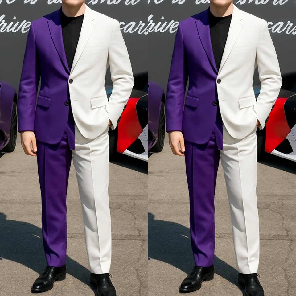 رجل الأعمال الرسمي البدلات الر - مراجعة Men Formal Wear Purple وسعره