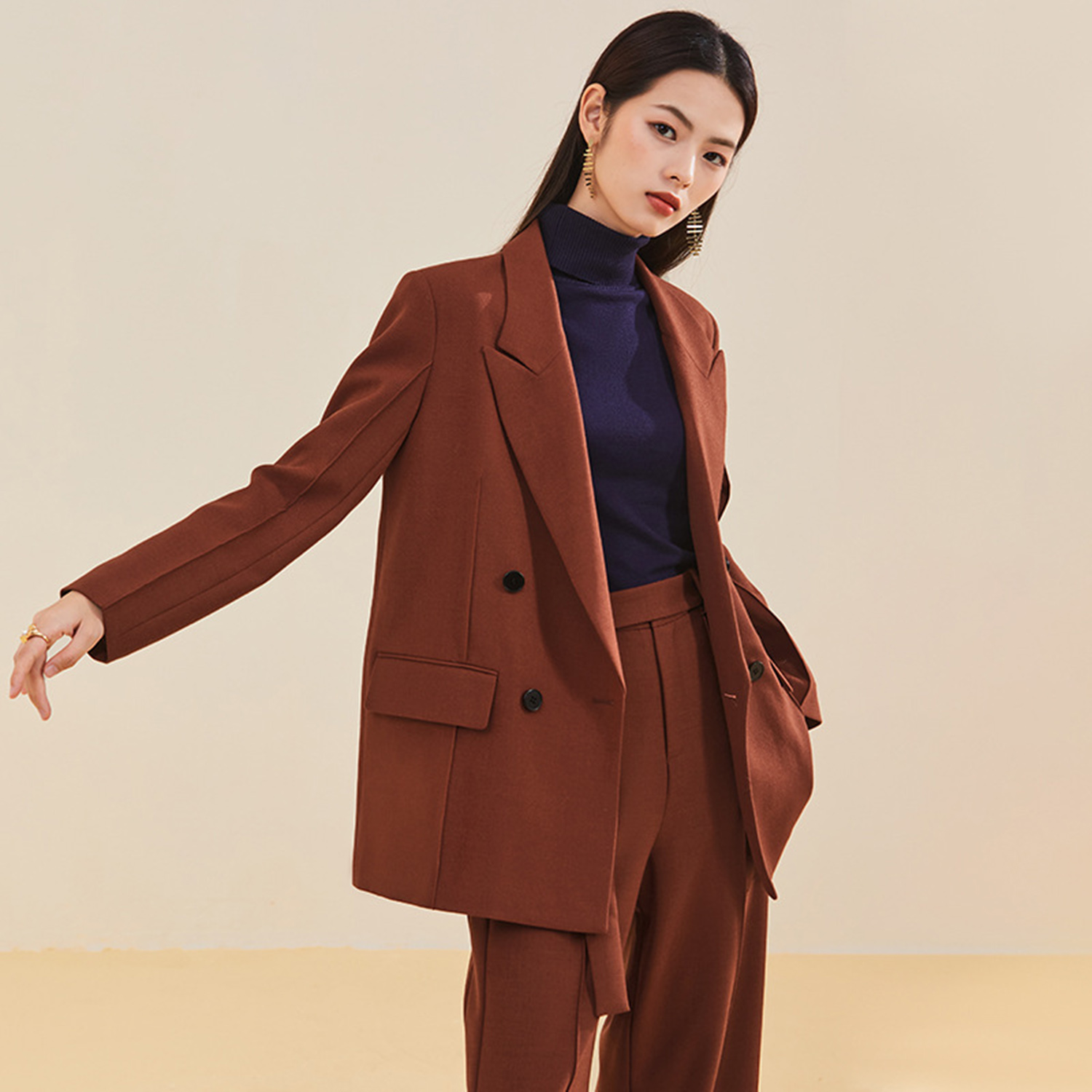 بدلة نسائية أنيقة من Allingent - مراجعة Double Breasted Blazer وسعره