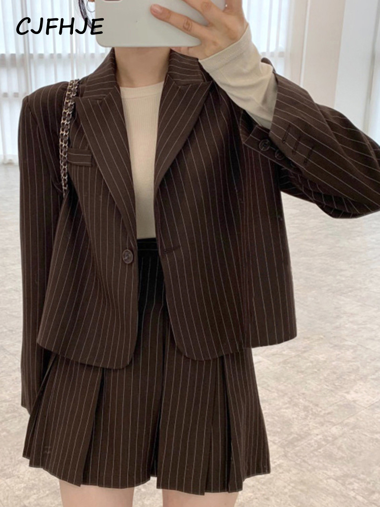 CJFHJE-سترة شريطية للنساء ، بد - مراجعة Double Breasted Blazer وسعره