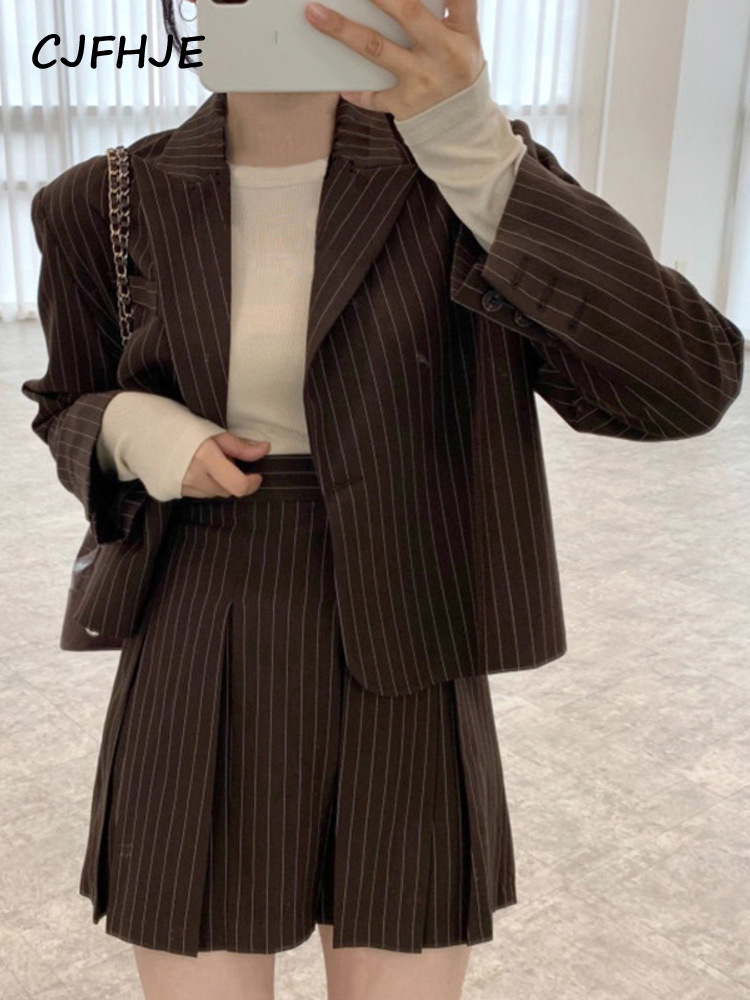 CJFHJE-سترة شريطية للنساء ، بد - مراجعة Double Breasted Blazer وسعره