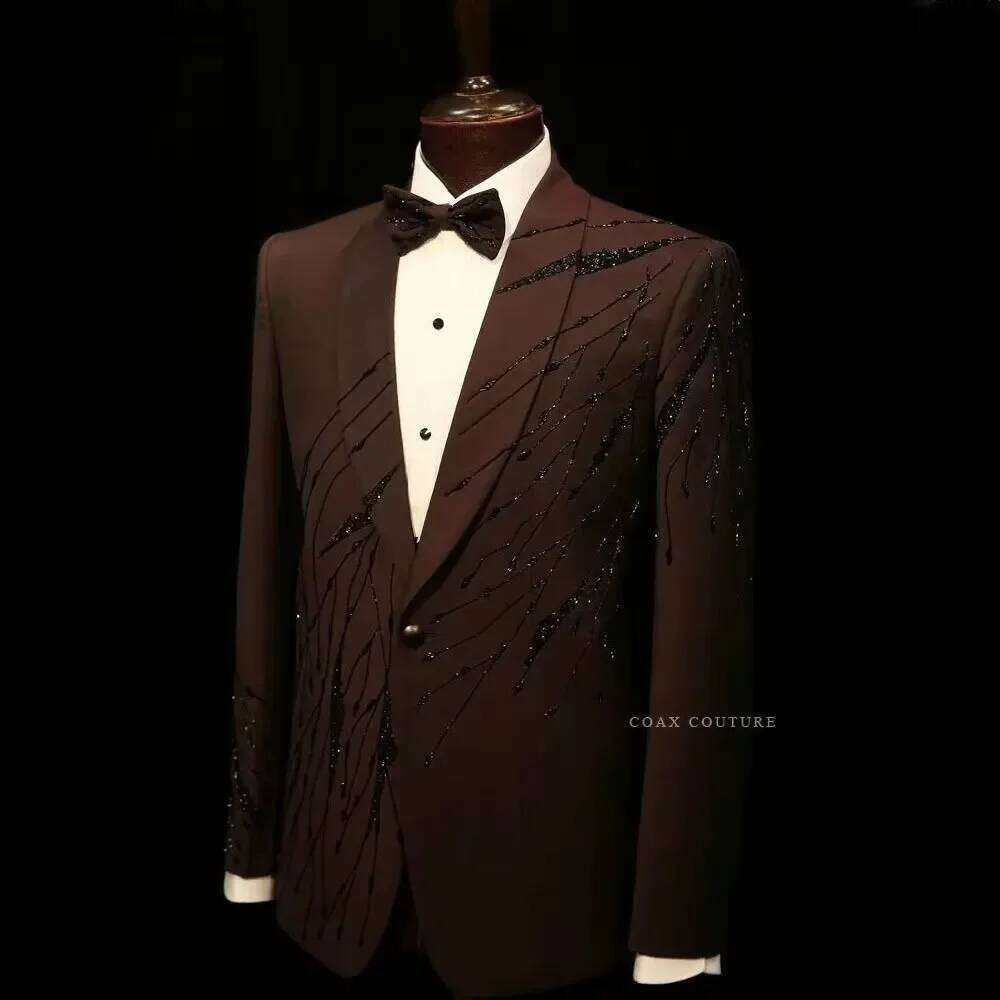 بدلة رجالية رسمية فاخرة باللون - مراجعة Men Formal Wear Brown وسعره