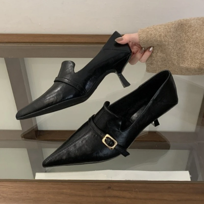 أنيقة هريرة كعب النساء مضخات ح - مراجعة Formal Belt Leather Thin وسعره