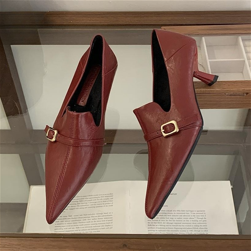 أنيقة هريرة كعب النساء مضخات ح - مراجعة Formal Belt Leather Thin وسعره