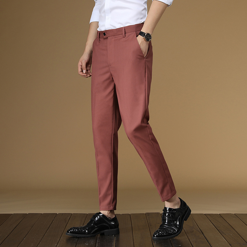 الصيف دعوى السراويل الرجال أحم - مراجعة Men Formal Wear Office وسعره