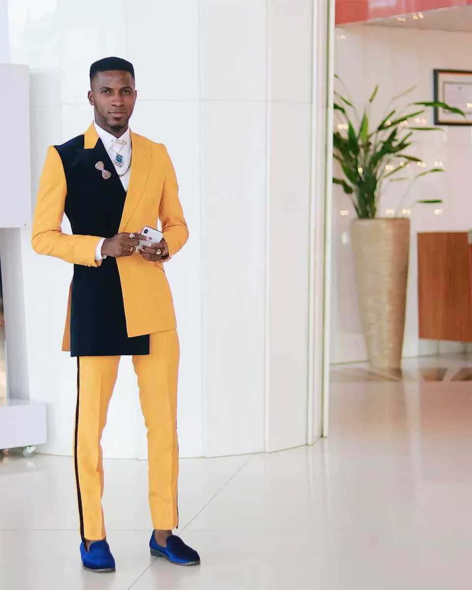 أسود أصفر الرجال البدلة مجموعة - مراجعة Formal Wear For Men Yellow وسعره