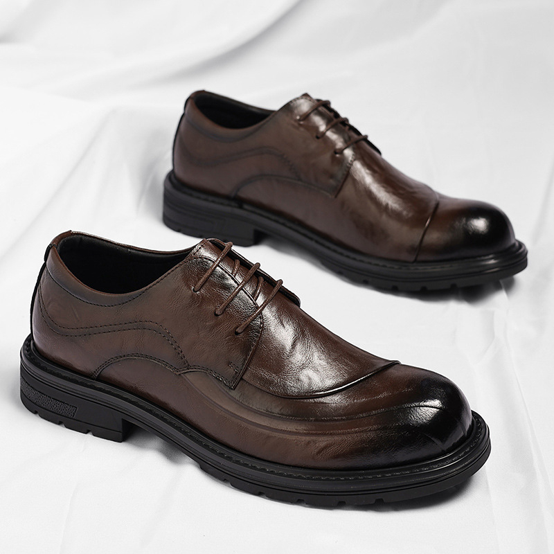 أحذية رسمية من الجلد الطبيعي ا - مراجعة Men Formal Wear Brown وسعره