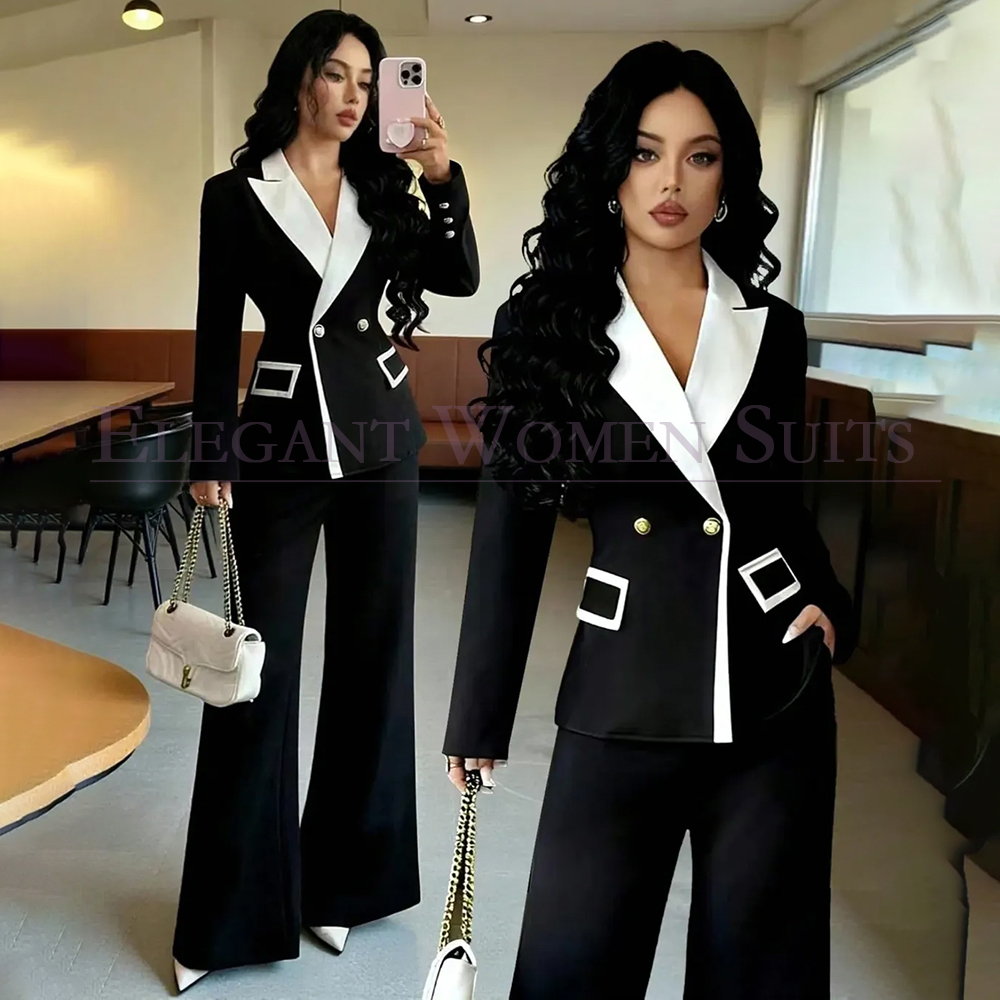 بدلات نسائية فاخرة سوداء من قط - مراجعة Double Breasted Blazer وسعره