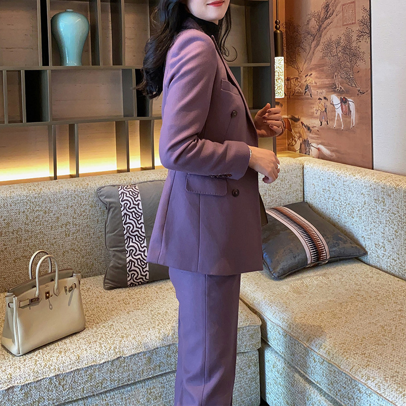 بدلة نسائية أرجوانية من Alling - مراجعة Double Breasted Blazer وسعره