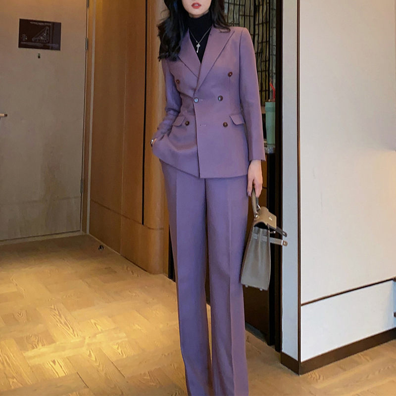 بدلة نسائية أرجوانية من Alling - مراجعة Double Breasted Blazer وسعره