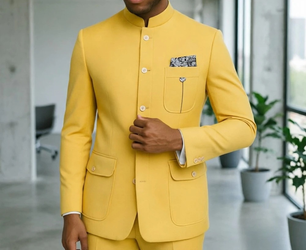 بدلة سفاري رجالية فاخرة باللون - مراجعة Men Formal Wear Office وسعره