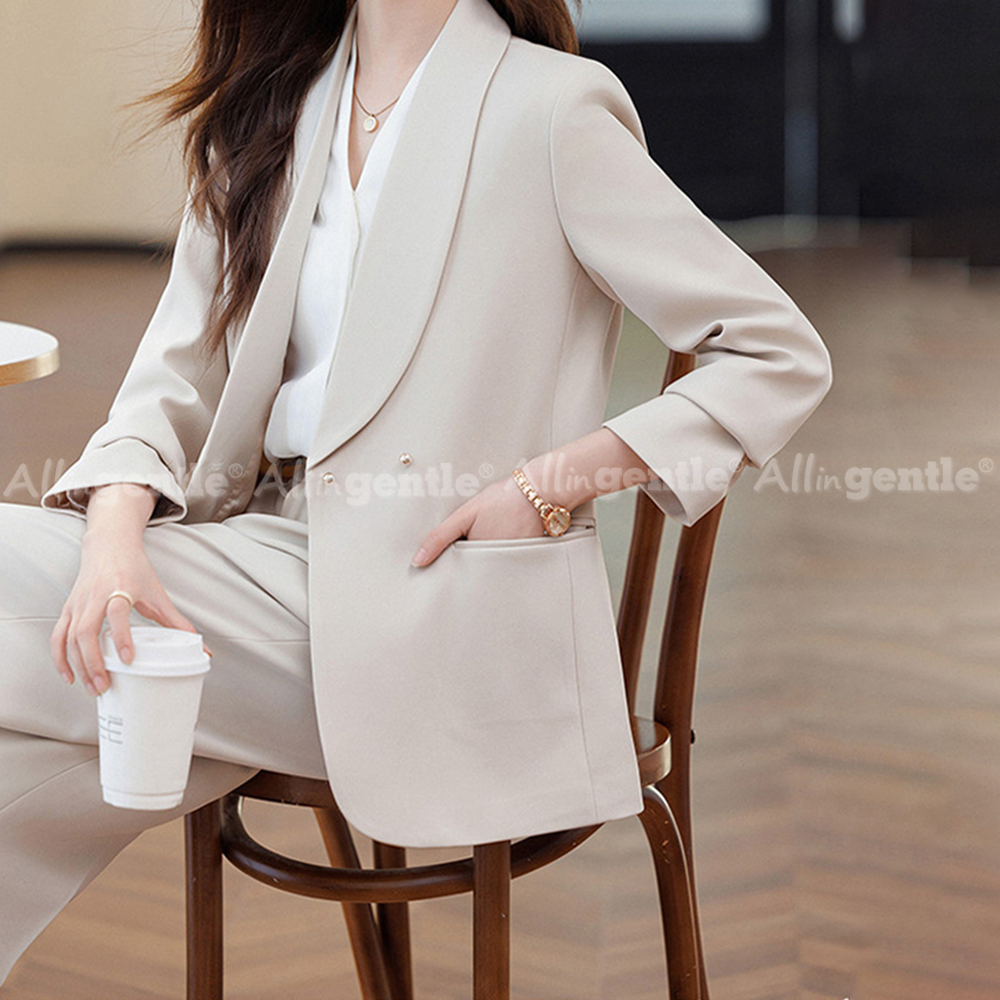 بدلة مكتب نسائية مكونة من قطعت - مراجعة Double Breasted Blazer وسعره