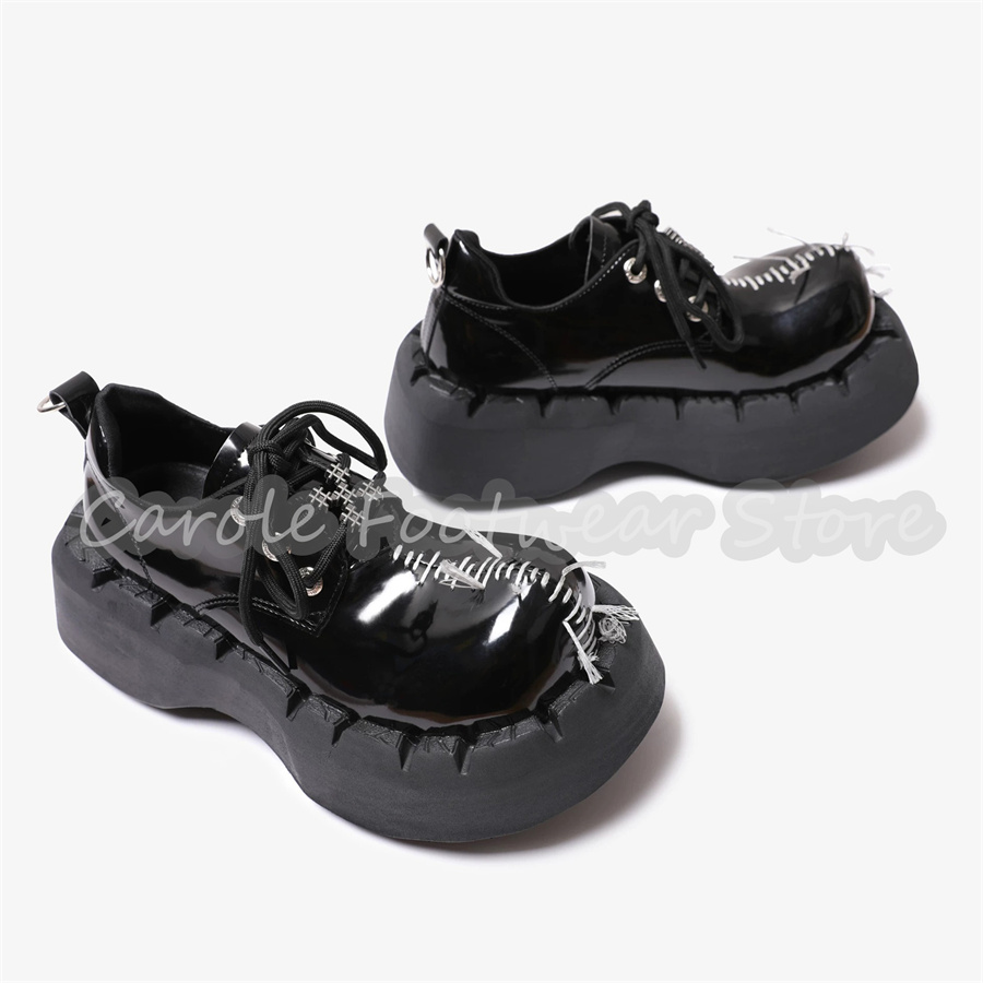 أحذية رجالية بنعل سميك لزيادة  - مراجعة Patent Leather Oxford وسعره