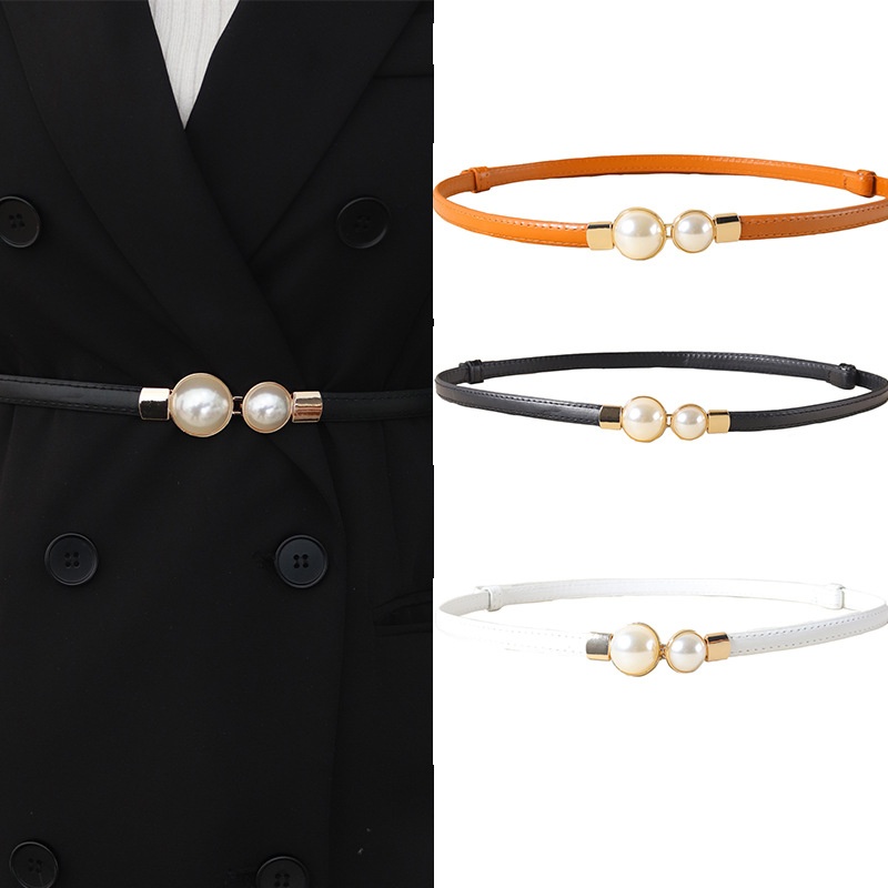 أنيقة خمر اللؤلؤ الخصر سلسلة ر - مراجعة Formal Belt Leather Thin وسعره
