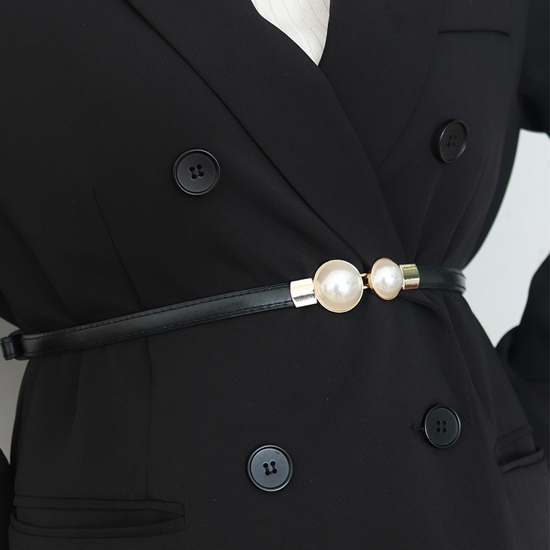 أنيقة خمر اللؤلؤ الخصر سلسلة ر - مراجعة Formal Belt Leather Thin وسعره
