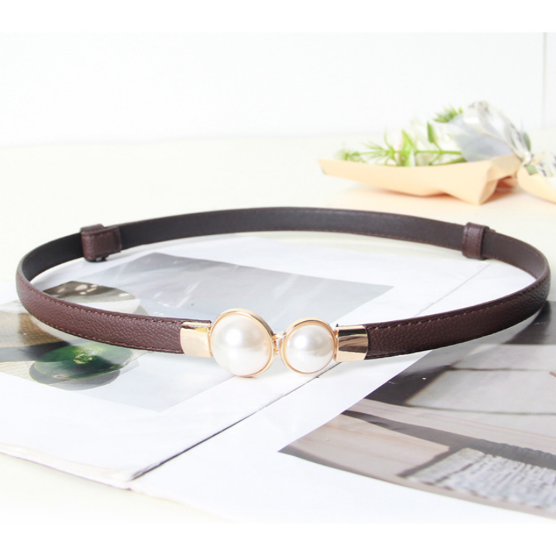 أنيقة خمر اللؤلؤ الخصر سلسلة ر - مراجعة Formal Belt Leather Thin وسعره