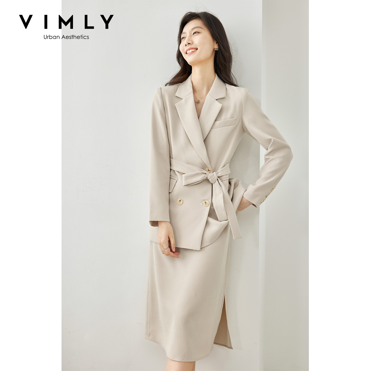 طقم نسائي من قطعتين من VIMLY ل - مراجعة Double Breasted Blazer وسعره