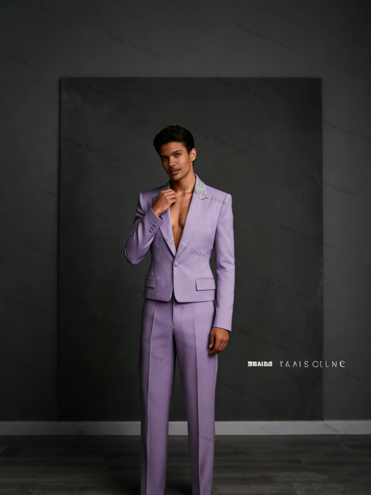 طقم بدلة رجالي كريستالز من قطع - مراجعة Men Formal Wear Purple وسعره