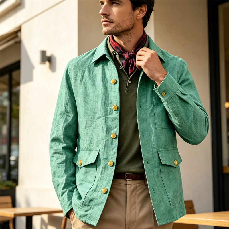 جاكيت رجالي كتان عتيق بياقة مط - مراجعة Men Formal Wear Office وسعره