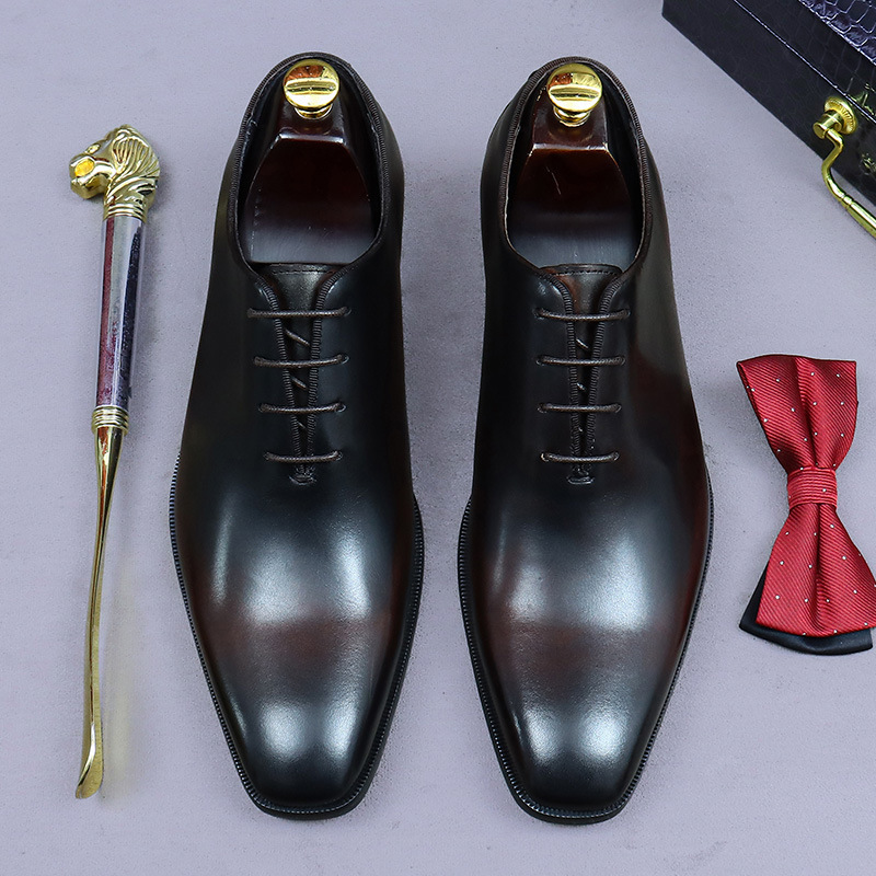 مصمم جلد طبيعي رجالي بالجملة أ - مراجعة Men Formal Wear Brown وسعره