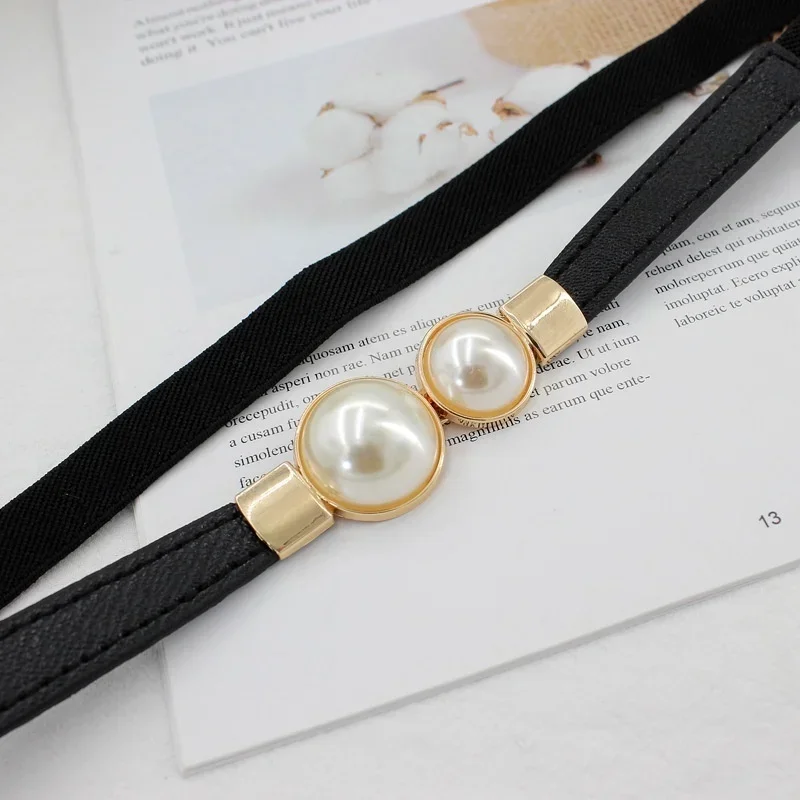 حزام نسائي إبداعي مزدوج اللؤلؤ - مراجعة Formal Belt Leather Thin وسعره